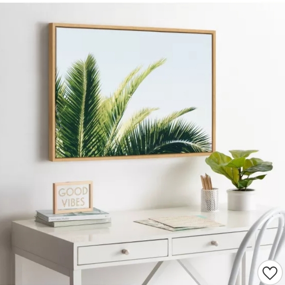 🧡🧡23" x 33" Sylvie Tropical Palm Under Blue Sky - Picture 1 of 6